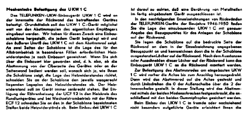 Einbau-Gerät, Einbau-Vorsatz UKW1C; Telefunken (ID = 410483) Adapter