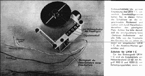 Einbau-Gerät, Einbau-Vorsatz UKW1C; Telefunken (ID = 410484) Adaptor
