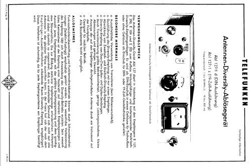 Antennen-Diversity-Gerät Abl.127; Telefunken (ID = 1353393) Divers