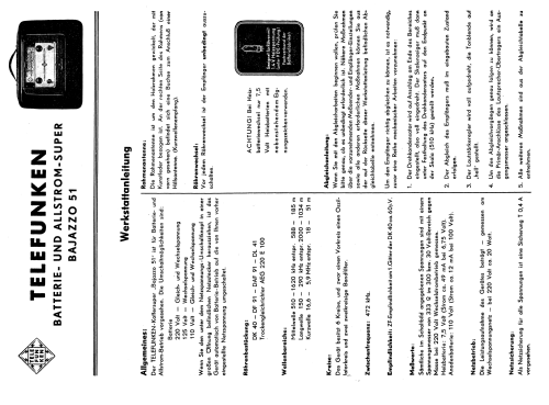 Bajazzo 51; Telefunken (ID = 1928201) Radio