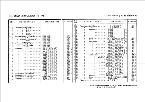 Barcarola U-1476; Telefunken (ID = 2066323) Radio