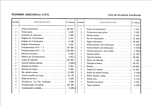 Barcarola U-1476; Telefunken (ID = 2066324) Radio