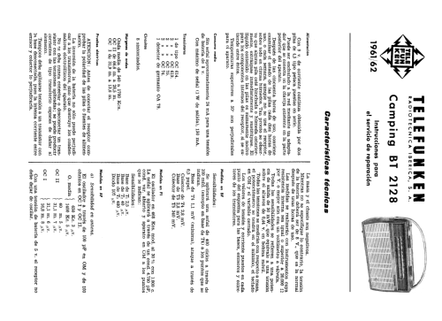 Camping BT2128; Telefunken (ID = 2067243) Radio