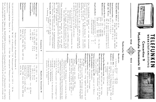 Concertino 9; Telefunken (ID = 104944) Radio