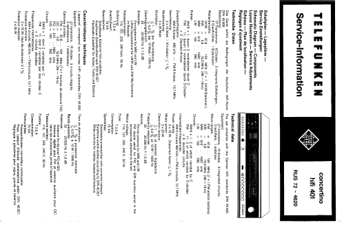 Concertino HiFi 401; Telefunken (ID = 205769) Radio
