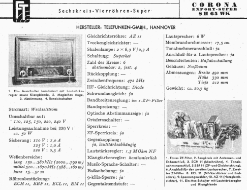 Corona 8H65; Telefunken (ID = 1256773) Radio