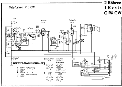 Der kleine Telefunken 713GW; Telefunken (ID = 37555) Radio