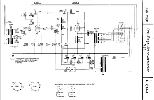 Drei-Pegel-Trennverstärker V74; Telefunken (ID = 287644) Ampl/Mixer