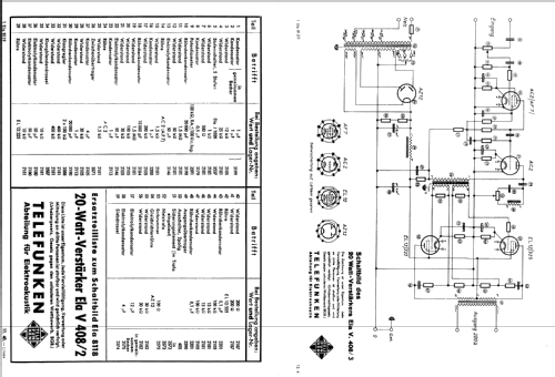 Ela V408/3 ; Telefunken (ID = 670107) Ampl/Mixer