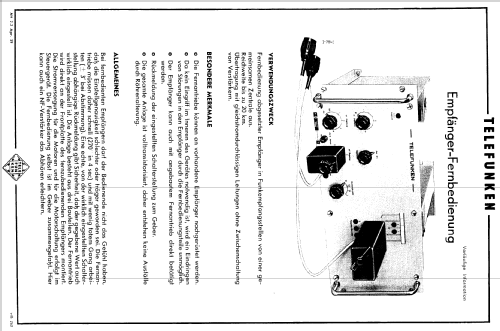 Empfänger-Fernbedienung ; Telefunken (ID = 1355540) Misc