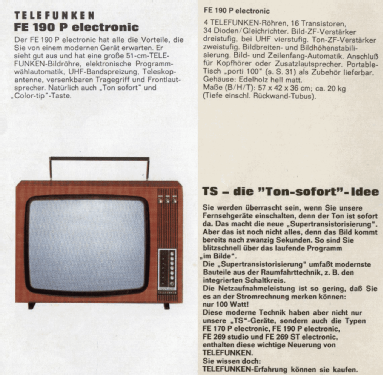 FE190P electronic Ch= 209; Telefunken (ID = 2086376) Television
