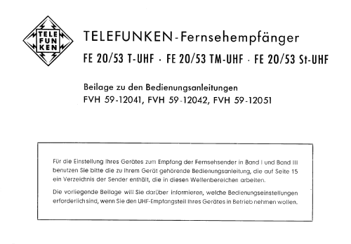 FE20/53St; Telefunken (ID = 2731530) Television