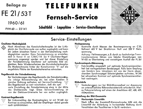 FE21T - FE21/53T; Telefunken (ID = 2637632) Television