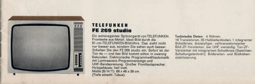 Fernsehgerät FE 269 studio; Telefunken (ID = 2086408) Television