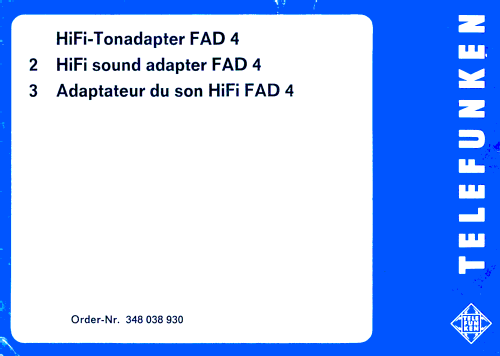 HiFi-Tonadapter FAD 4; Telefunken (ID = 1339940) mod-past25