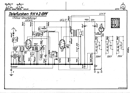 Filius SK 9H43GW; Telefunken (ID = 2192666) Radio