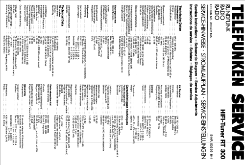 FM/AM Quartz-PLL Synthesizer Tuner RT 300; Telefunken (ID = 1329170) Radio