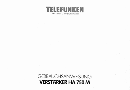 HiFi Stereo Verstärker HA-750M; Telefunken (ID = 1016933) Ampl/Mixer