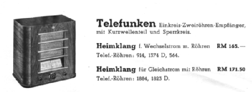 Heimklang 129GLK ; Telefunken (ID = 87815) Radio