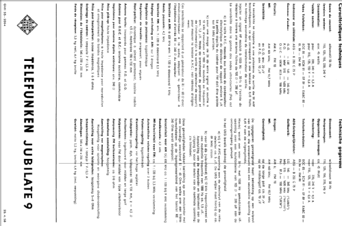 Jubilate 9; Telefunken (ID = 95759) Radio