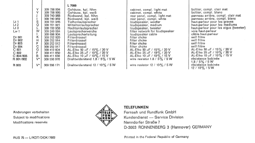 Lautsprecher Box L7000; Telefunken (ID = 668525) Speaker-P