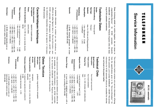 Magnetophon 212 automatic M-212; Telefunken (ID = 1327463) Reg-Riprod