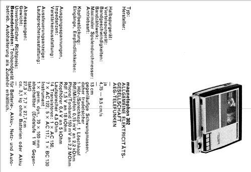 Magnetophon 302; Telefunken (ID = 160722) R-Player
