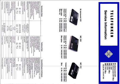 Magnetophon MC210; Telefunken (ID = 671835) R-Player