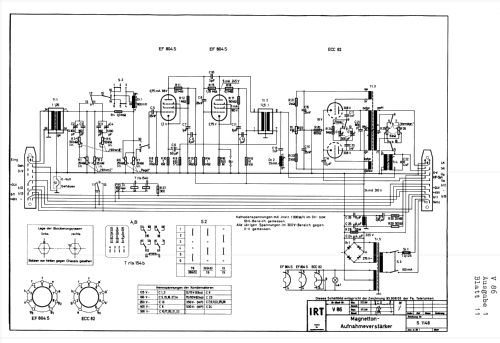 Magnetton-Aufnahmeverstärker V86; Telefunken (ID = 2005687) Ampl/Mixer