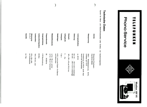 Musikus 105VX; Telefunken (ID = 597647) Enrég.-R