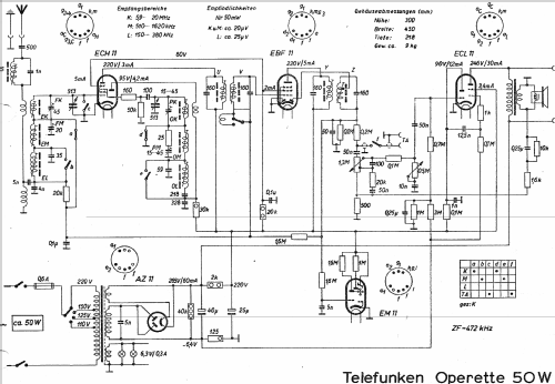 Operette 50W ; Telefunken (ID = 1014712) Radio