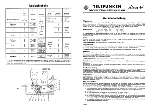 Opus 49 9M65WLK; Telefunken (ID = 2751578) Radio