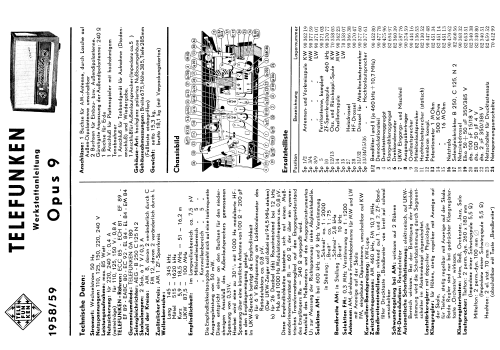 Opus 9 Hi-Fi; Telefunken (ID = 1950535) Radio