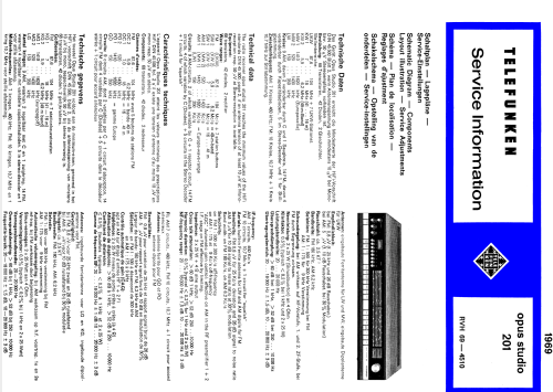 opus studio 201; Telefunken (ID = 1950087) Radio