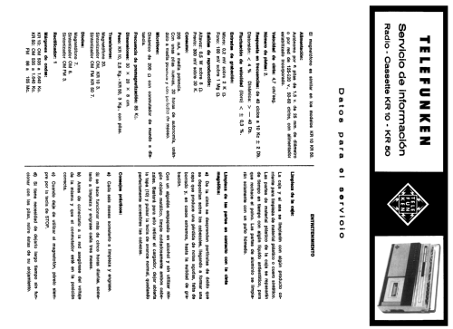 Radio Cassette KR-10; Telefunken (ID = 2095932) Radio