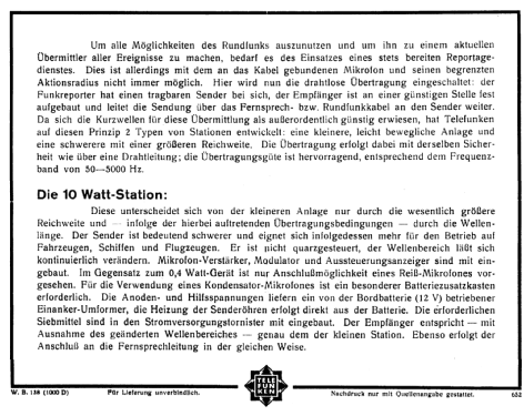 Reportage-Station 10 Watt; Telefunken (ID = 366472) Commercial TRX
