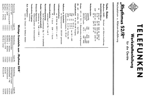Rhythmus 52R; Telefunken (ID = 780775) Radio