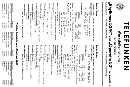 Rhythmus 52R; Telefunken (ID = 780742) Radio