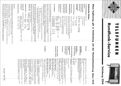 Salzburg de Luxe 2214; Telefunken (ID = 547887) Radio