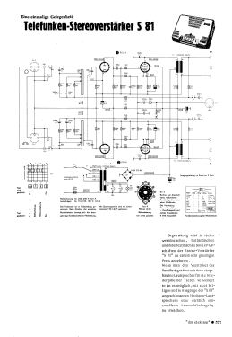 Stereo-Nachrüstverstärker S81; Telefunken (ID = 2703829) Ampl/Mixer