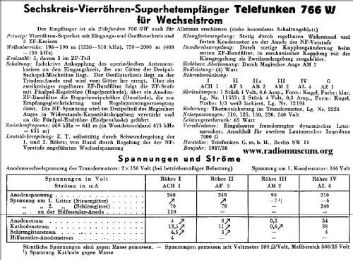 Super 766W ; Telefunken (ID = 37572) Radio