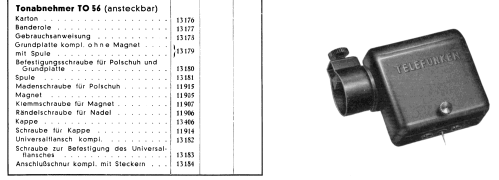 Tonabnehmer TO 56; Telefunken (ID = 752505) Microfono/PU