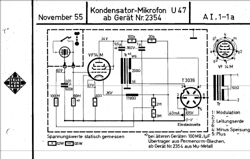 U47; Telefunken (ID = 287540) Mikrofon/TA