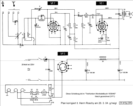 Volksempfänger VE 301 Dyn GW; Telefunken (ID = 1214607) Radio