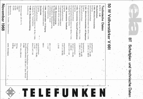 Vollverstärker V661; Telefunken (ID = 691231) Ampl/Mixer