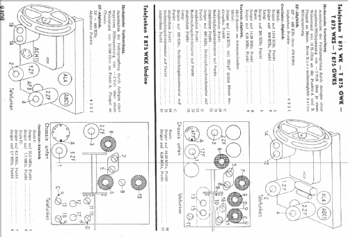 Zeesen 875WK T875WK; Telefunken (ID = 1252054) Radio