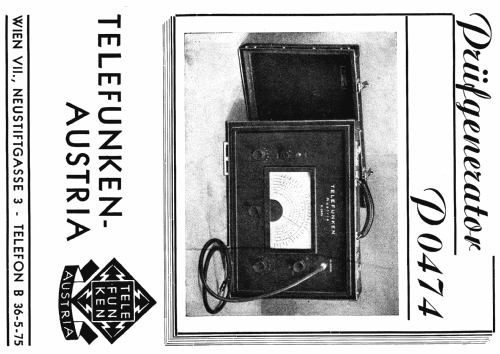 HF-Generator P0474; Telefunken; Wien (ID = 688693) Ausrüstung