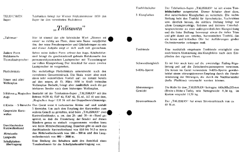 Talisman 550GW; Telefunken; Wien (ID = 1299263) Radio