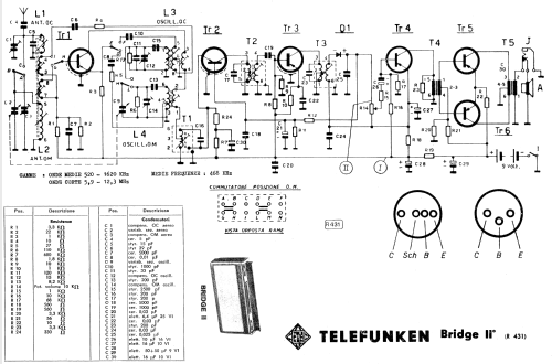 Bridge II° R431; Telefunken Italia, (ID = 761534) Radio