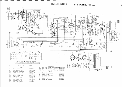 Domino 61 R272; Telefunken Italia, (ID = 558701) Radio